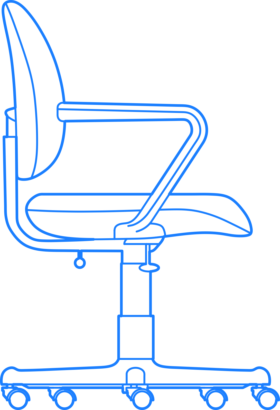 Furniture Office Chairs Standard Rolling Chair Outline Icon Svg Set Free Vectors